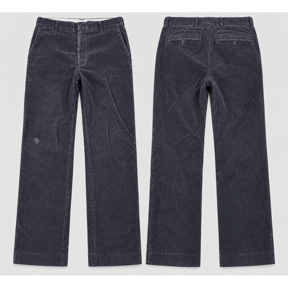Lands End Mens Traditional Fit Corduroy Pants 36 X30 Navy Blue Classic FLAW
